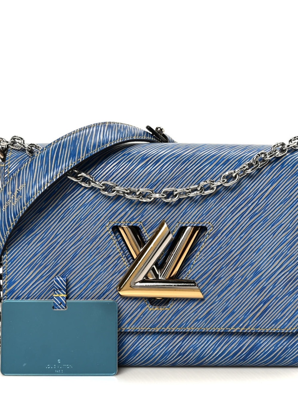 Louis Vuitton Epi Twist MM Denim Light Blue Shoulder Crossbody Bag - Picture 14 of 16